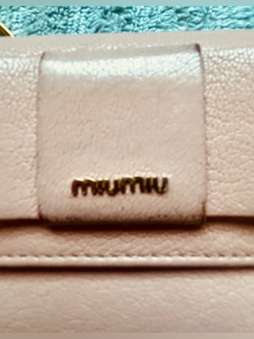 Miu Miu Madras Fiocco Trifold Wallet Blush Pink Leather Bow COA Authentic -GUC - Picture 8 of 15